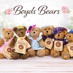 Boyds Bears Head Bean Collection Lot of 6 + Cassidy Bearsmak Hallmark Exclusive
